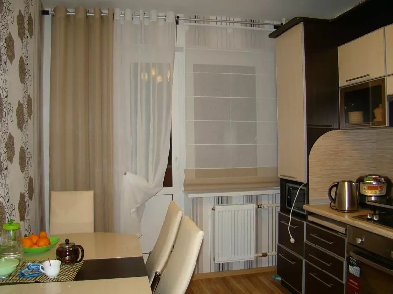 Шторы на кухню с балконной дверью - «Декор»