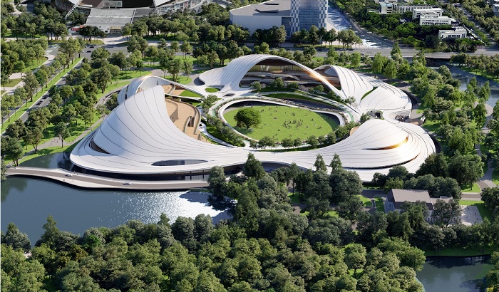 Поток воды вдохновил китайских архитекторов на создание художественного объекта в городском масштабе - Архитектура и интерьер