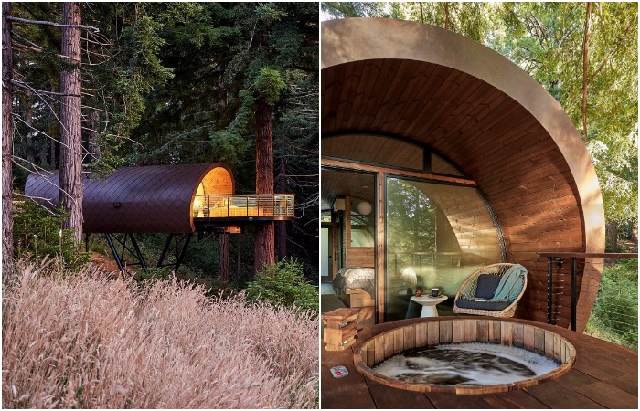 Благоустроенный домик на дереве с гидромассажной ванной и сауной - Архитектура и интерьер